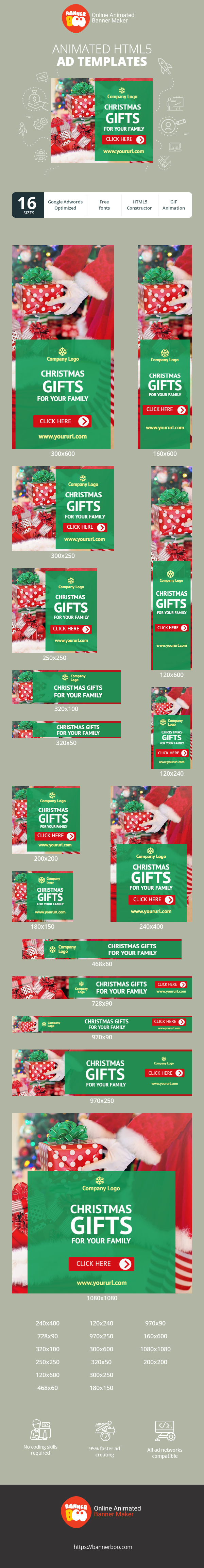 Banner ad template — Christmas Presents for Your Family