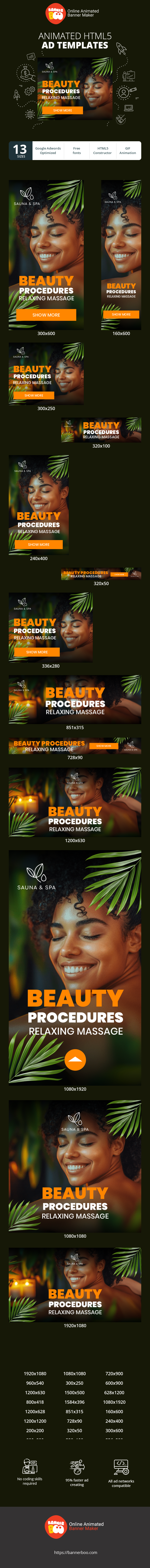 Banner ad template — Beauty Procedures  — Relaxing Massage