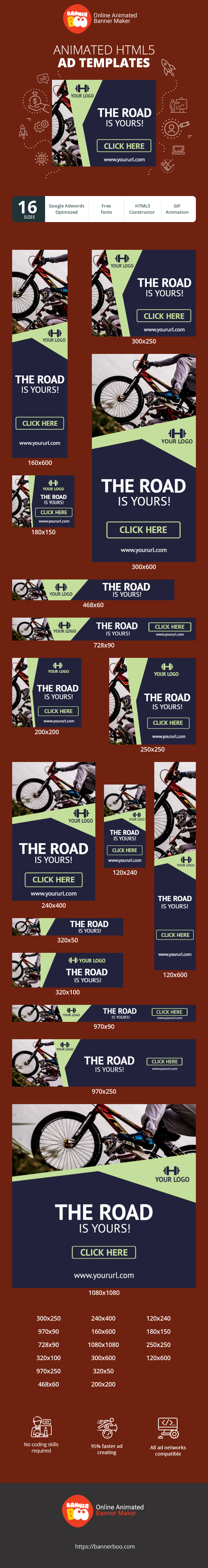 Шаблон рекламного банера — The Road is Yours!