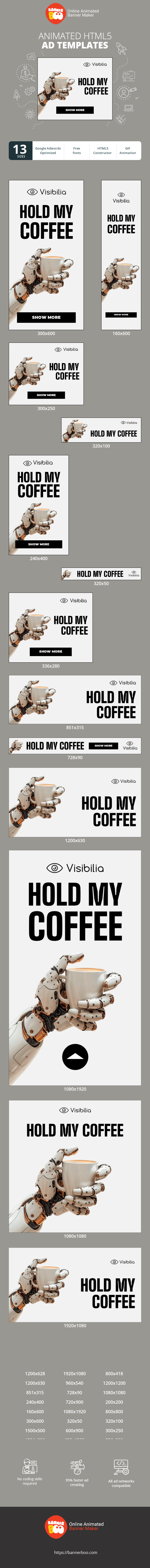Banner ad template — Hold My Coffee — Ai Pictures In One Click