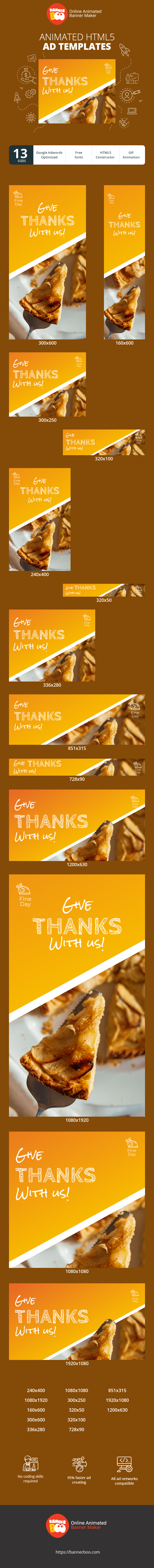 Szablon reklamy banerowej — Give Thanks With Us — Special Price