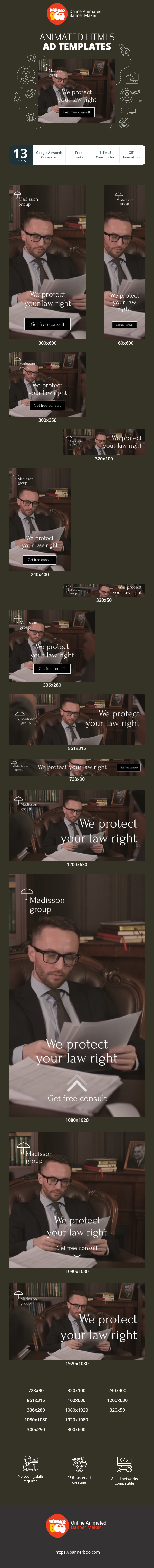 Banner ad template — We Protect Your Law Right — Lawyers