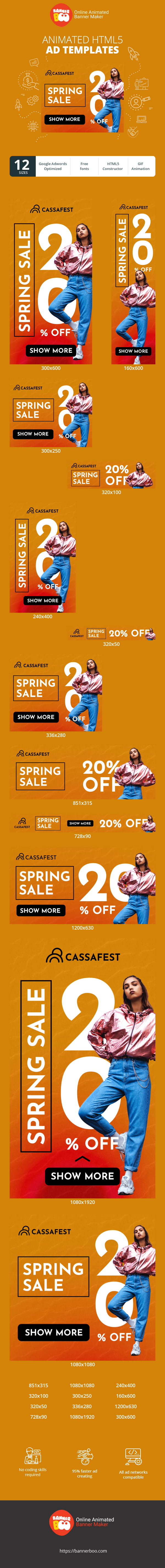 Шаблон рекламного банера — Spring Sale — 20% Off