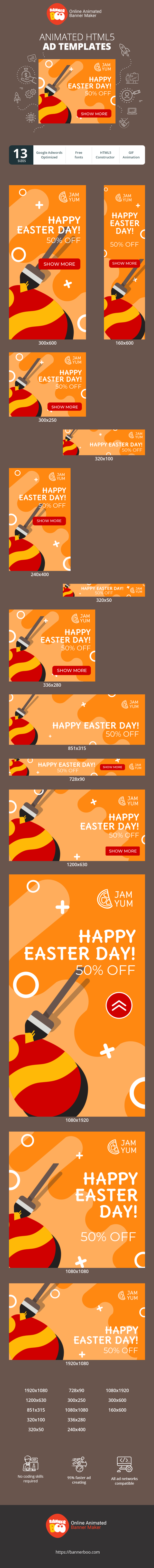 Szablon reklamy banerowej — Frohen Ostertag — 50 % Rabatt