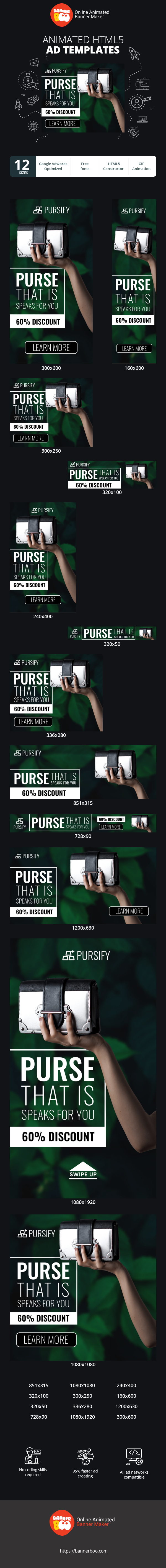 Szablon reklamy banerowej — Purse That Is Speaks For You — 60% Discount