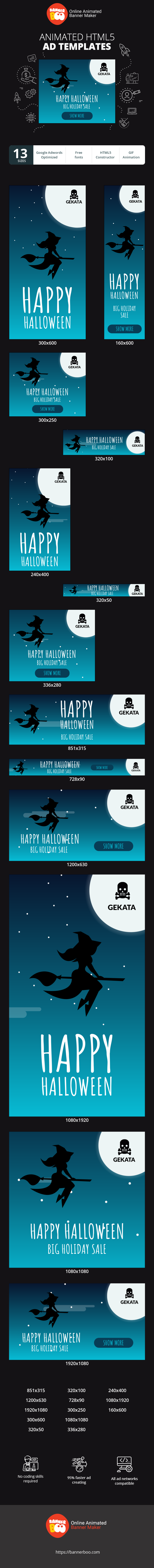 Szablon reklamy banerowej — Happy Halloween  — Big Holiday Sale