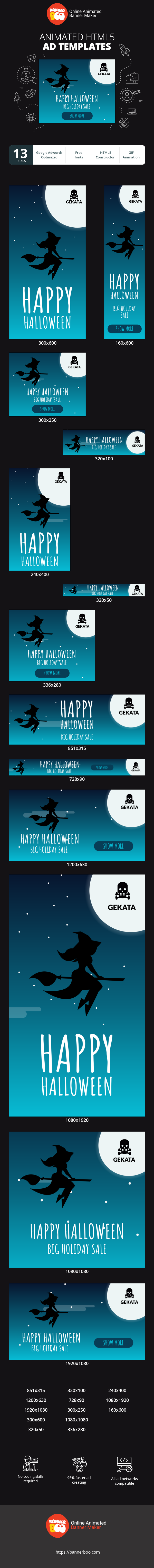 Szablon reklamy banerowej — Wesołego Halloween — Wielka Wyprzedaż Świąteczna