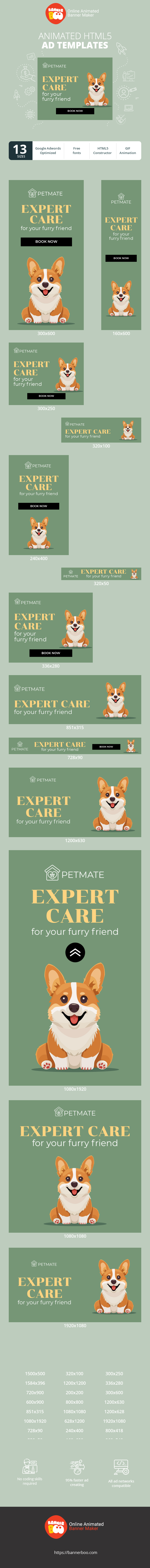 Шаблон рекламного банера — Expert Care — For Your Furry Friend