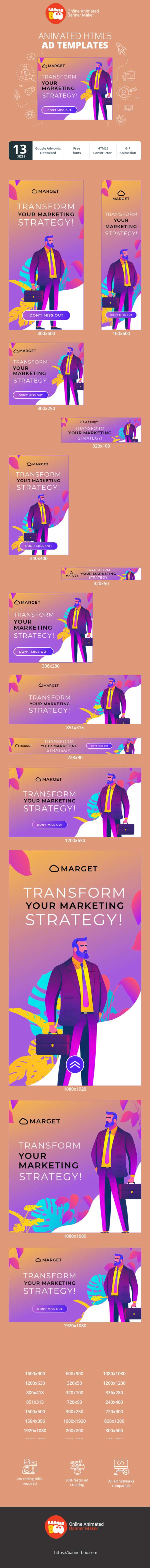 Szablon reklamy banerowej — Zmień swoją strategię marketingową! — Agencje