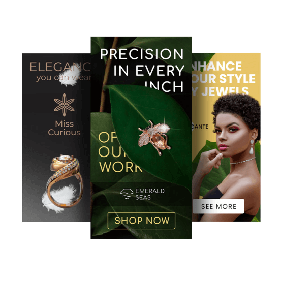 Advertising templates for the presentation of jewelry