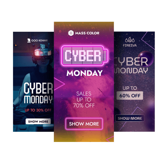Рекламные шаблоны для акции Cyber Monday