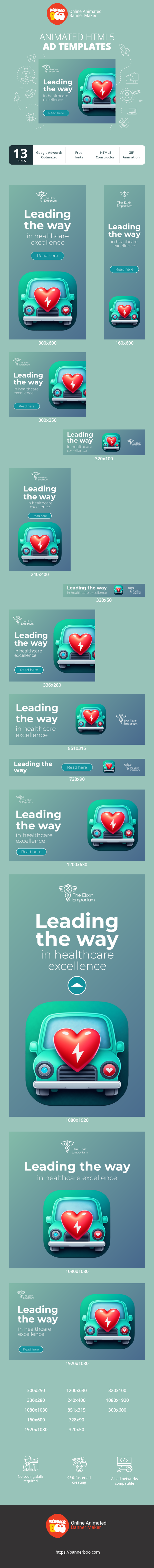 Banner ad template — Leading The Way — In Healthcare Excellence
