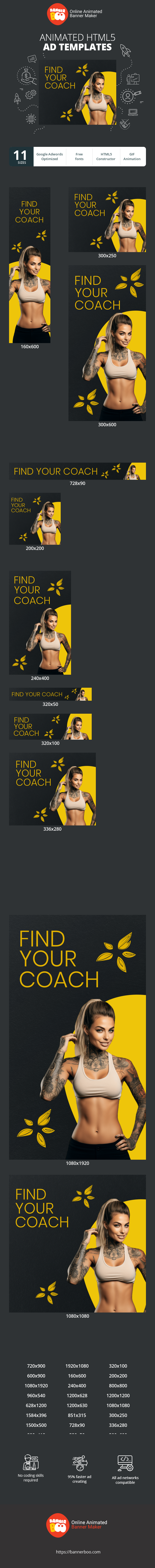 Banner ad template — Find Your Coach — Sport