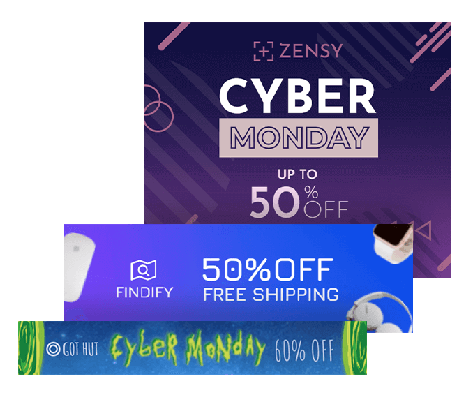 Cyber Monday szablony banerów GIF