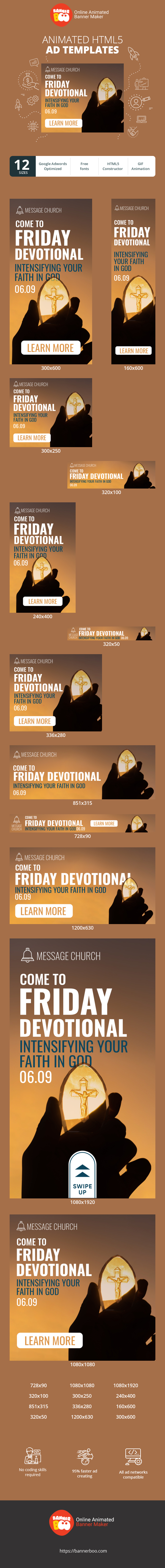 Banner ad template — Come To Friday Devotional — Intensifying Your Faith In God 06.09