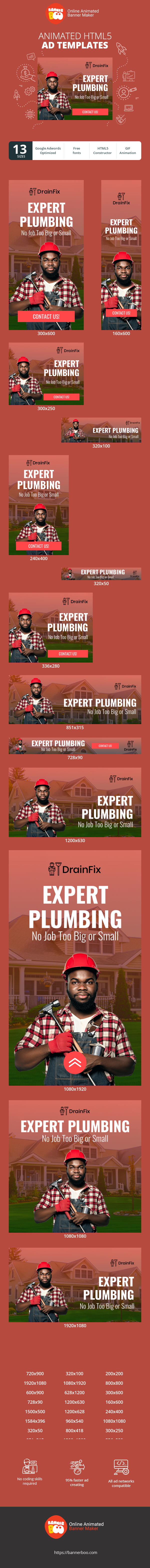 Szablon reklamy banerowej — Experten Klempnerei – Kein Auftrag zu Groß oder zu Klein