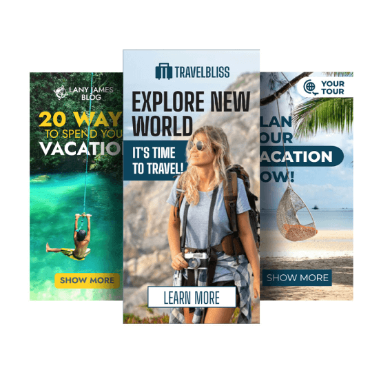 Templates for advertising tourism and travel agencies