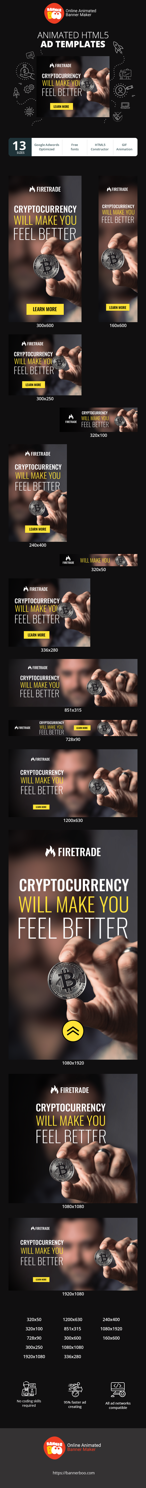 Szablon reklamy banerowej — Kryptowährung — Wird Sie besser fühlen lassen