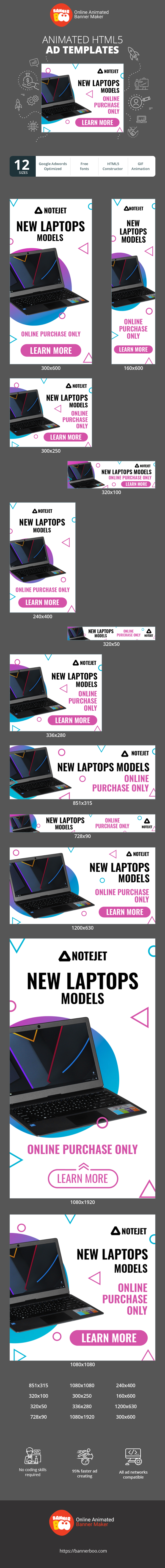 Szablon reklamy banerowej — New Laptops Models — Online Purchase Only