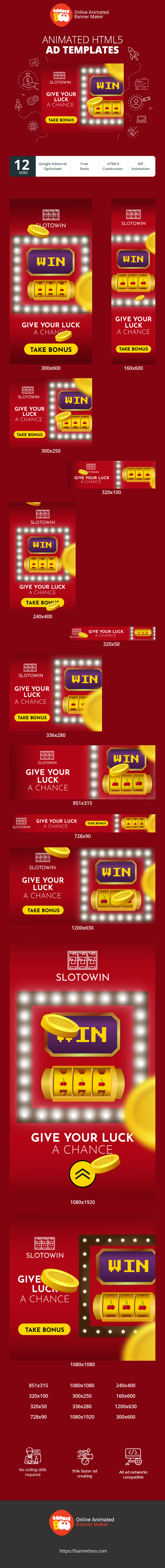 Banner ad template — Give Your Luck A Chance — Gambling