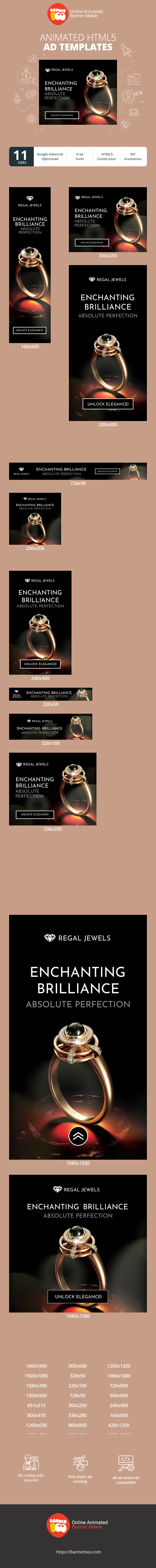 Banner ad template — Enchanting Brilliance Absolute Perfection — Jewelry