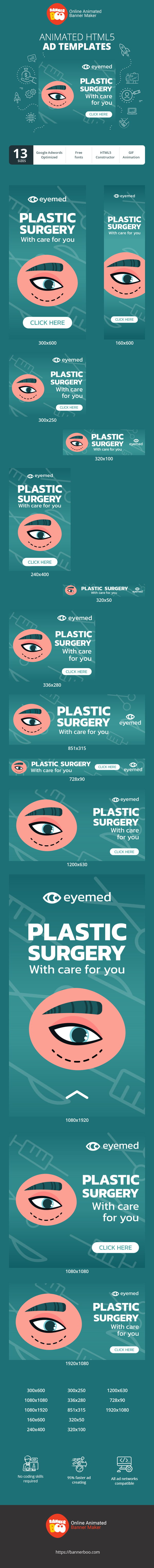 Шаблон рекламного банера — Plastic Surgery — With care for you