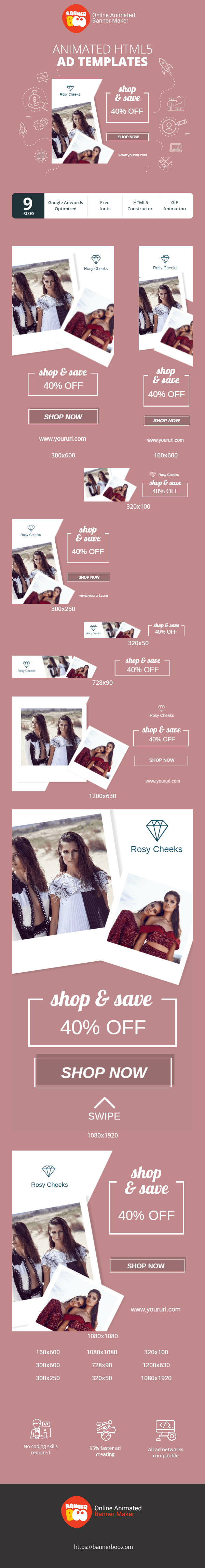 Banner ad template — Shop and Sale — 40% OFF Fashion Sales