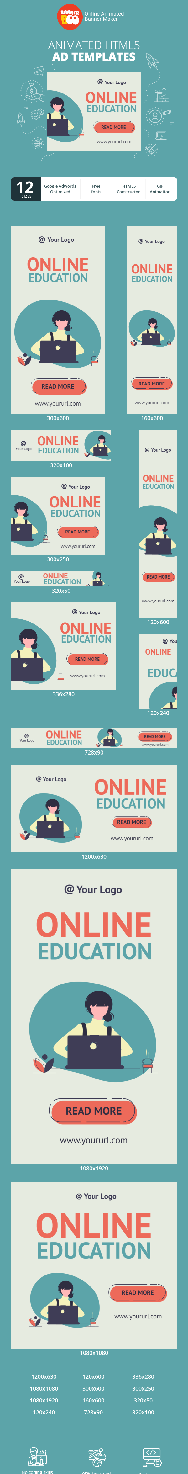 Szablon reklamy banerowej — Online Education