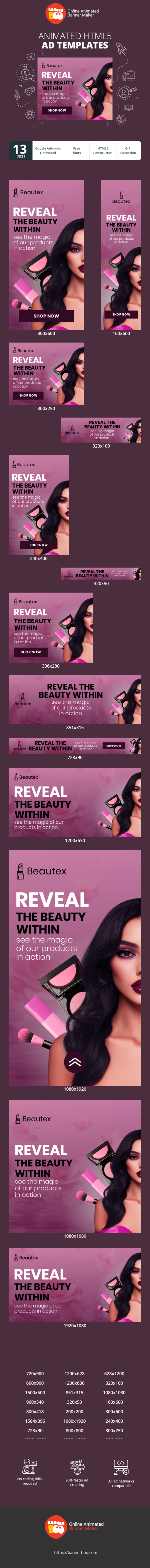 Banner ad template — Reveal The Beauty Inside — See The Magic  Of Our Products  In Action