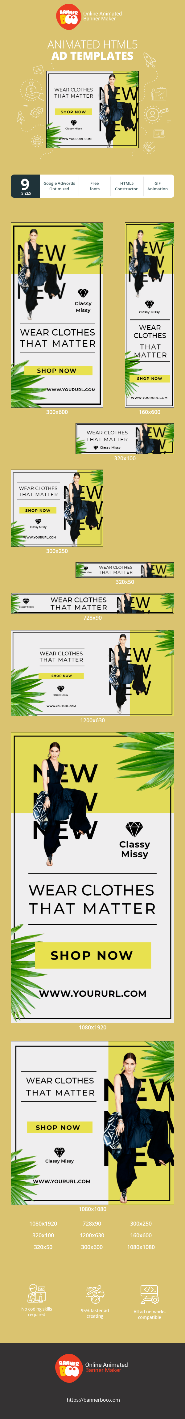 Banner ad template — Wear Clothes That Matter — Fashion Sales