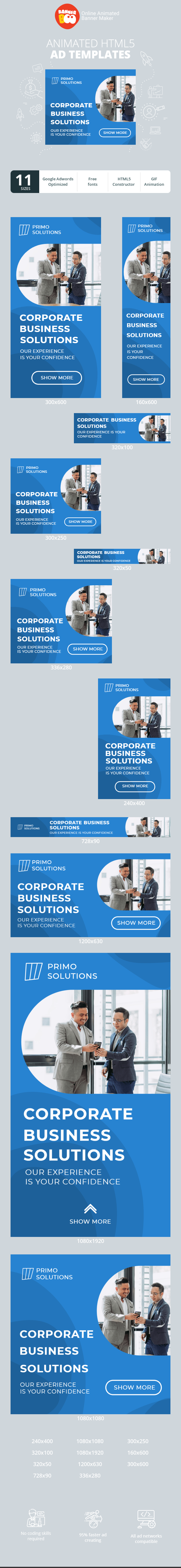 Banner ad template — Corporate Business Solutions — Our Experience Is Your Confidence