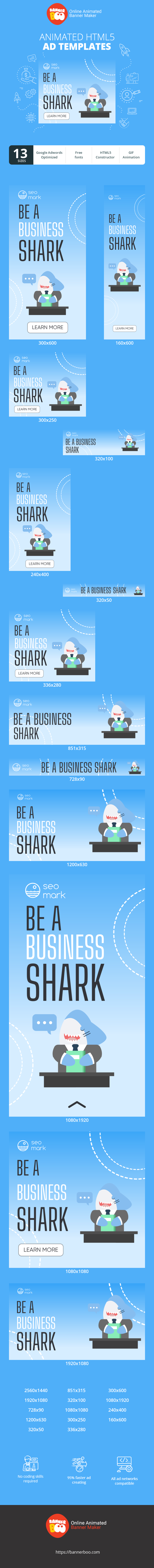 Шаблон рекламного банера — Be A Shark — Business