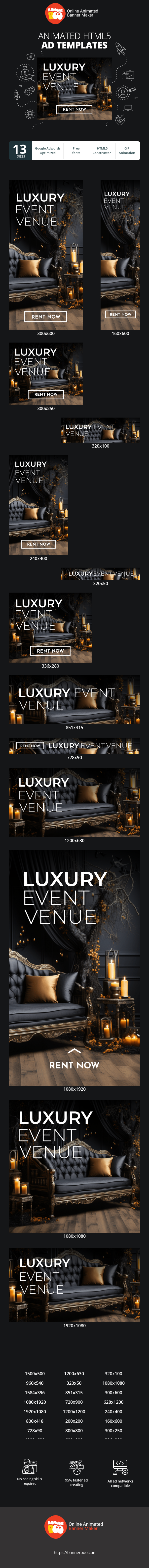 Banner ad template — Luxury Event Venue — Halloween
