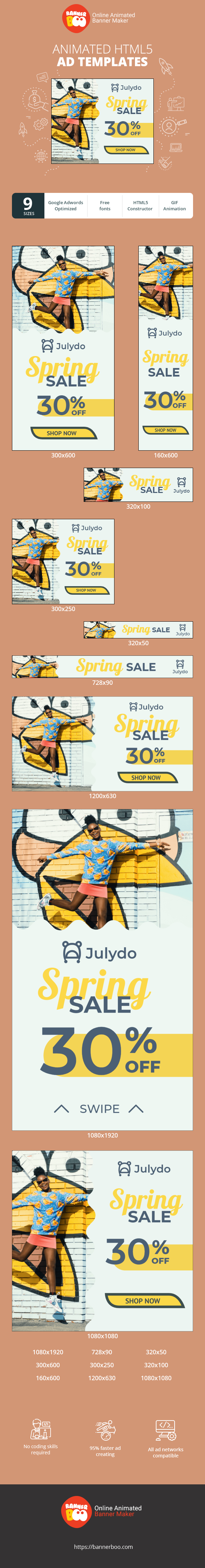 Banner ad template — Spring Sale —30% Off
