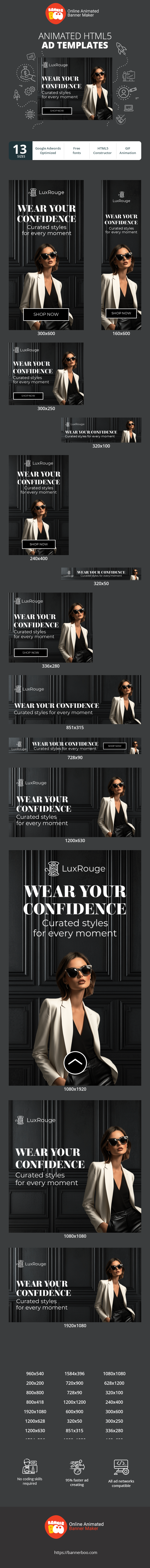 Banner ad template — Wear Your Confidence — Curated Styles For Every Moment