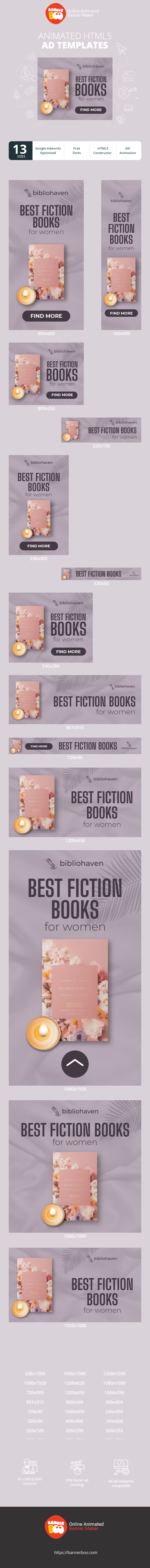 Szablon reklamy banerowej — Best Fiction Books — For Women