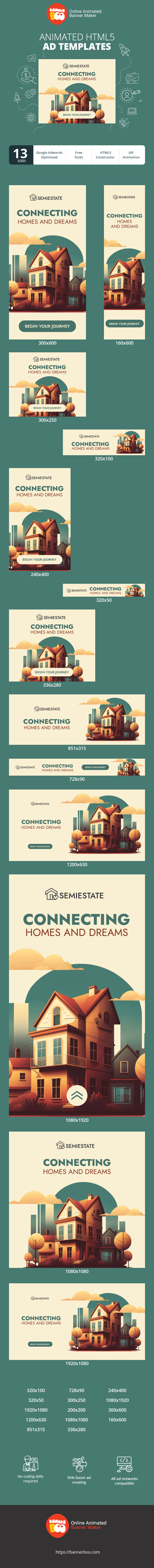 Szablon reklamy banerowej — Connecting Homes And Dreams — Real Estate