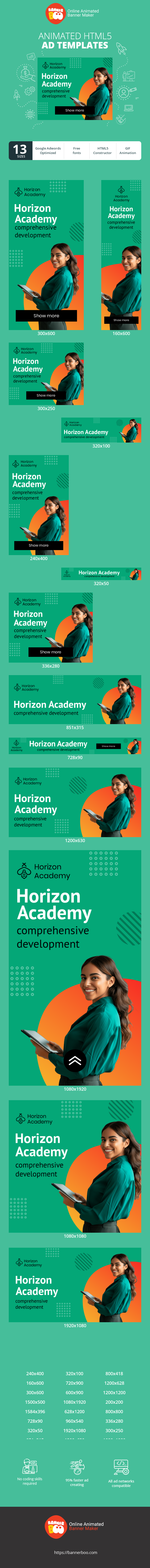 Шаблон рекламного банера — Horizon Academy — Comprehensive Development