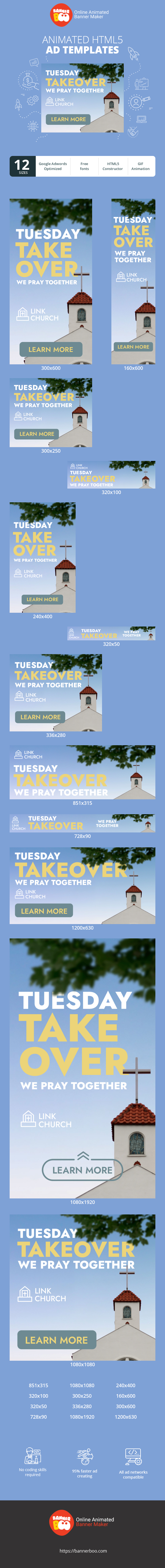 Banner ad template — Tuesday Takeover — We Pray Together