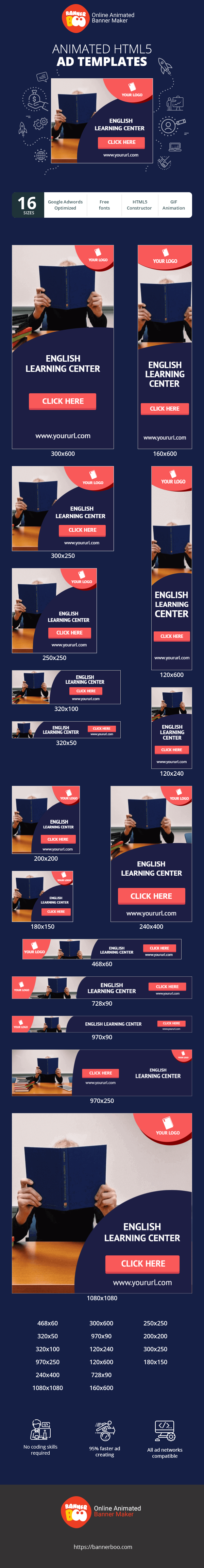 Szablon reklamy banerowej — English Learning Center
