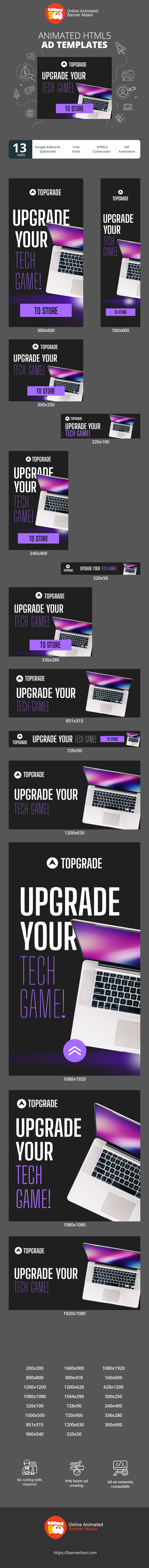 Banner ad template — Upgrade Your Tech Game! Smart Saving Smarter Laptops — Electronics Sale