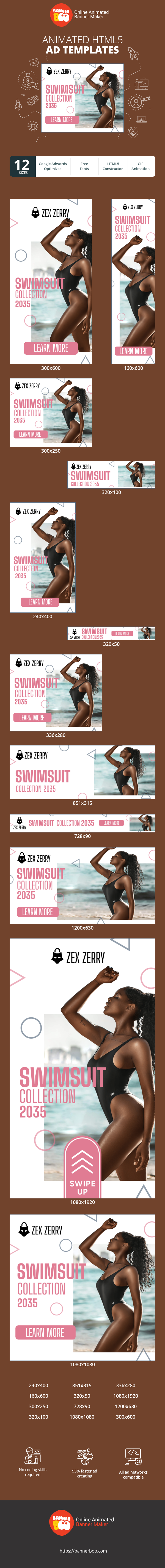Banner ad template — Swimsuit Collection 2035 — Clothes Store