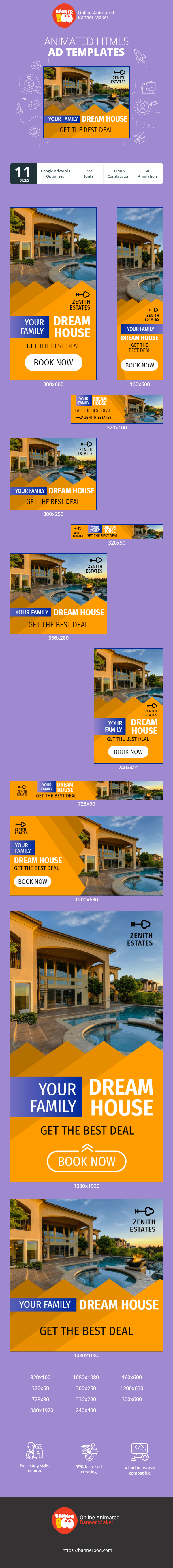 Banner ad template — Your Family Dream House — Get The Best Deal