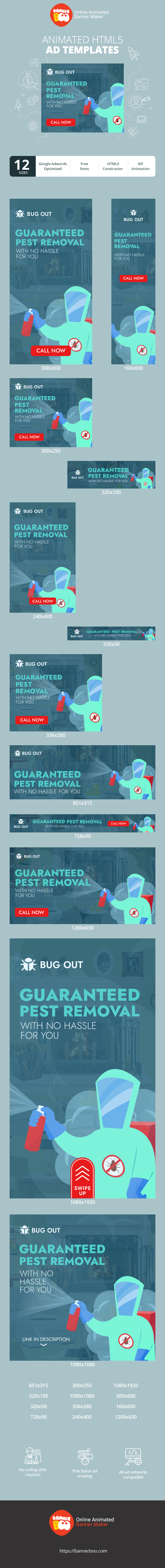 Szablon reklamy banerowej — Garantierte Schädlingsbeseitigung — Ohne Aufwand für Sie