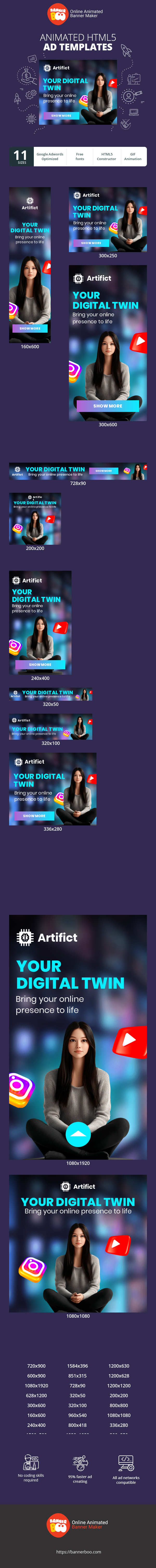 Banner ad template — Your Digital Twin —Bring Your Online Presence To Life