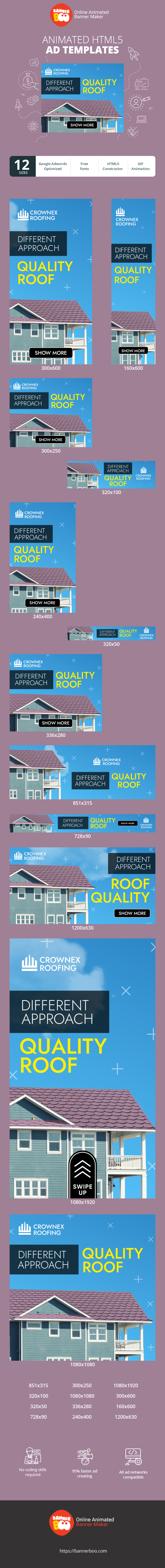 Banner ad template — Different Approach — Quality Roof