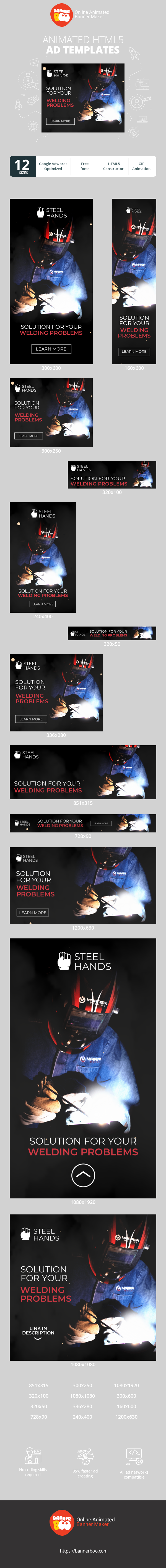 Szablon reklamy banerowej — Solution For Your Welding Problems — Construction