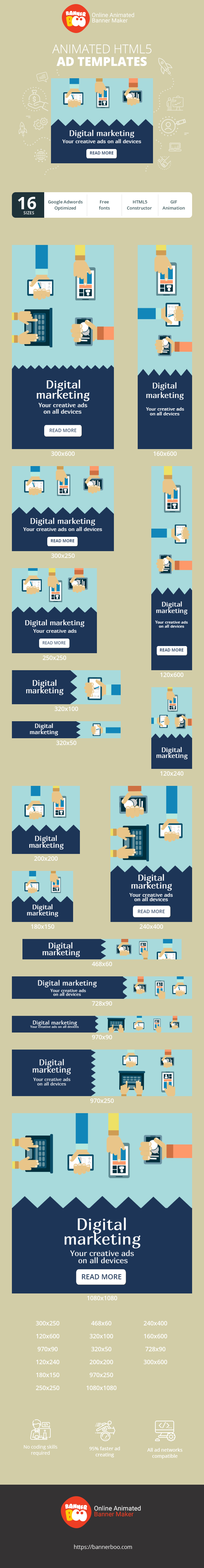 Szablon reklamy banerowej — Digital Marketing Strategies with an Inspiring Tagline