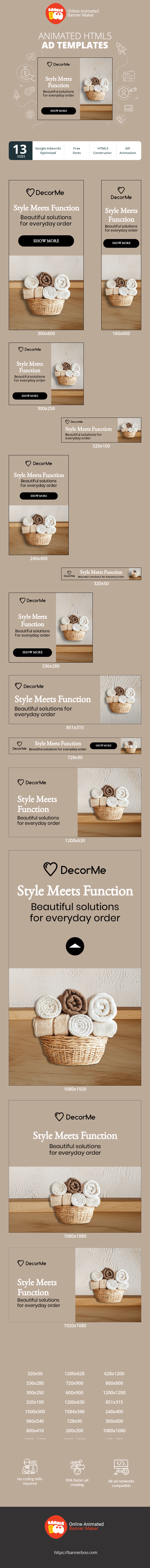 Szablon reklamy banerowej — Stil trifft Funktion — Schöne Lösungen für alltägliche Ordnung