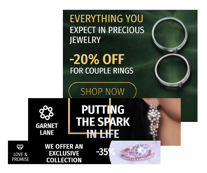 Szablony banerów reklamowych GIF dla biżuterii